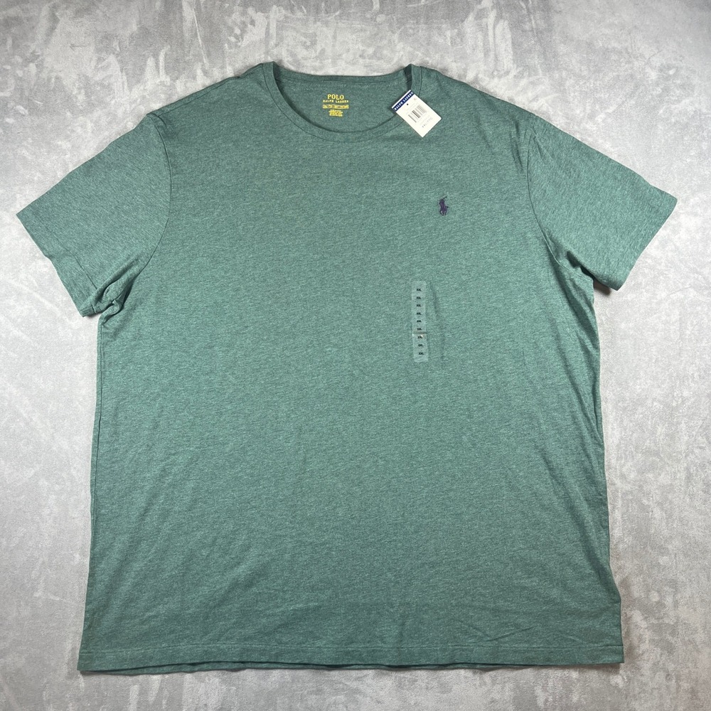 NWT Polo Ralph Lauren Mens XXL Charter Green Heather Cotton Crewneck T-Shirt